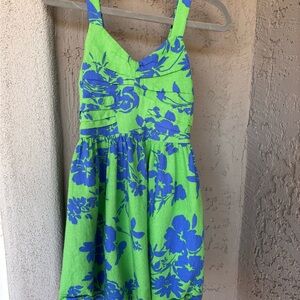 Green and Blue Floral Dress